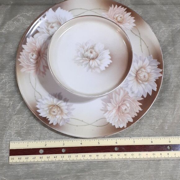 Vintage Tillowitz Hand Painted Porcelain Double Layer Serving Dish - Picture 7 of 7